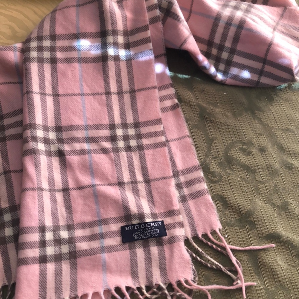 Burberry Pink Plaid Scarf